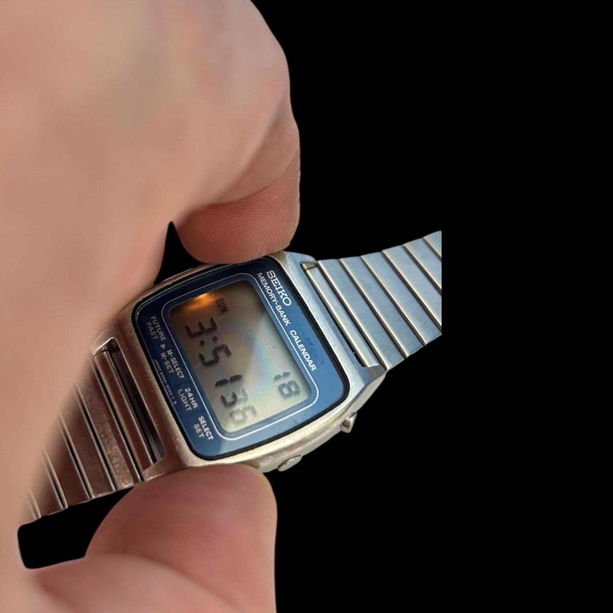 超レアなヴィンテージセイコーM354-5020液晶メンズウォッチ、メモリ