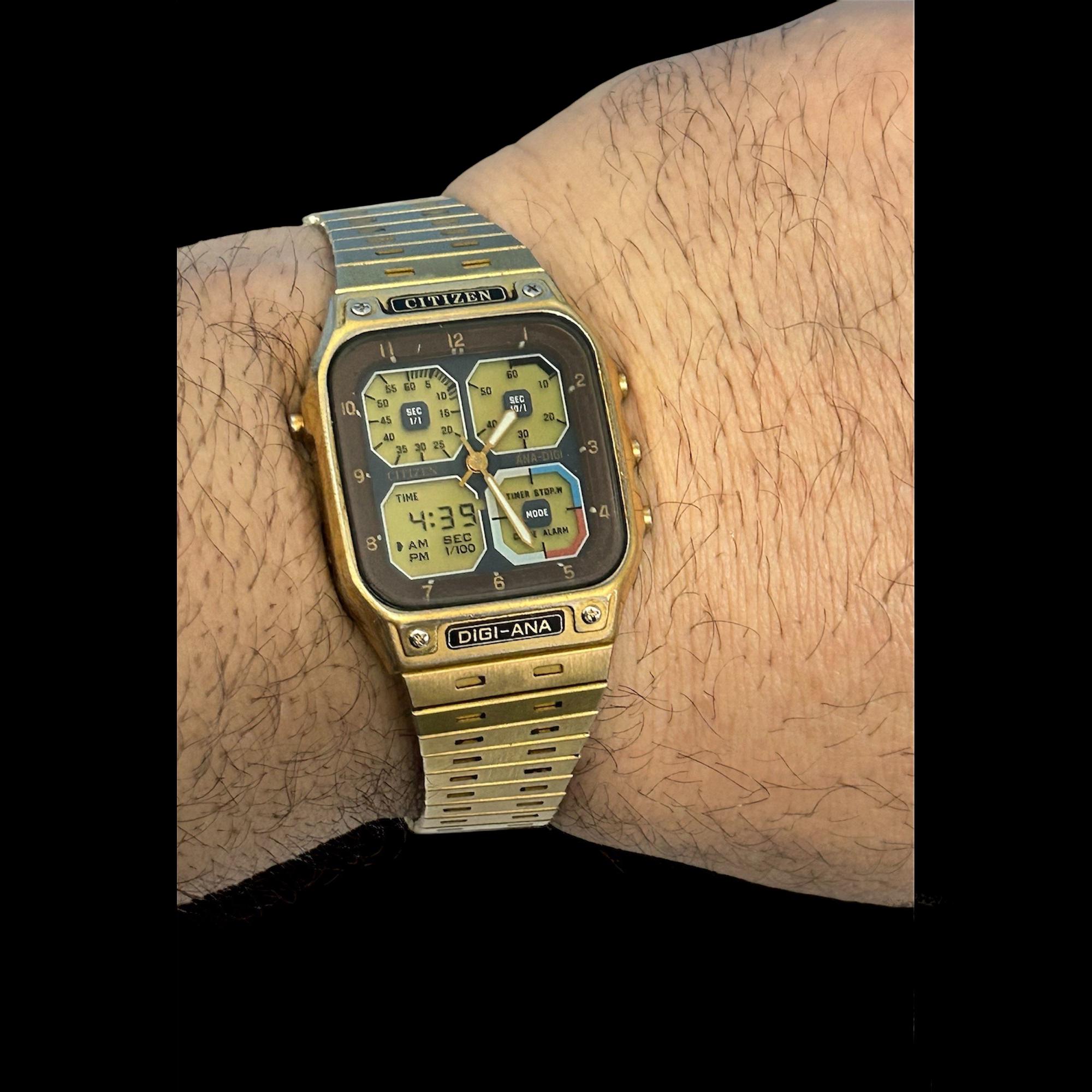 Rare ROBOT FACE Citizen 8947-086147 Y JAPAN Gn-4s Ana-digi Analog