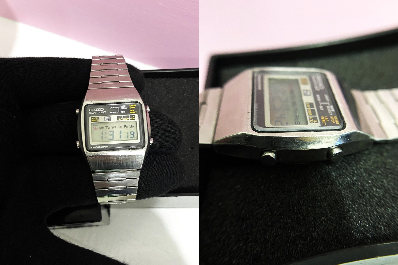 Vintage Seiko Lc Chronograph / A128-5000 / 1978 Seiko 12kt Silver Color ...