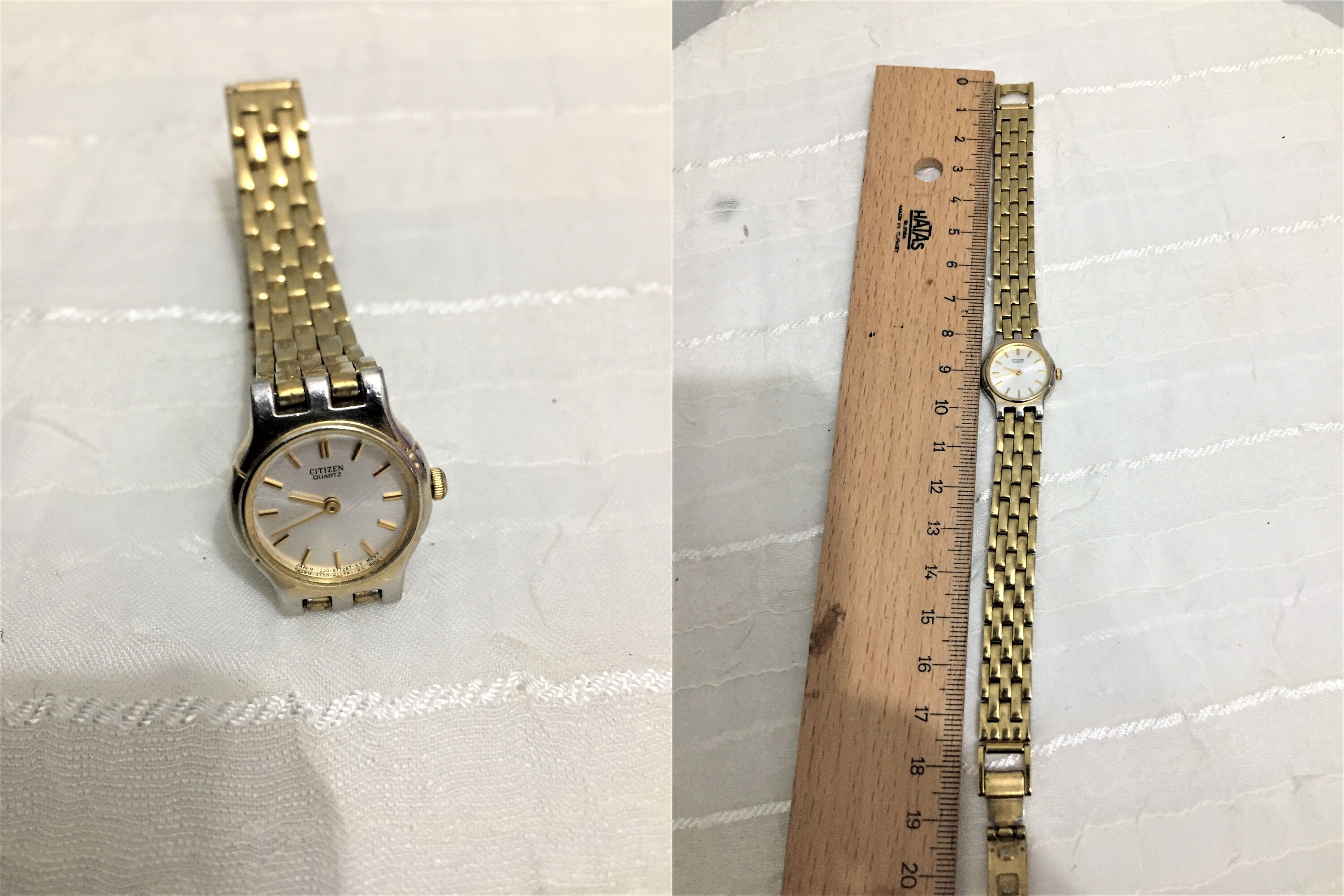 Citizen QQ 3220-917880 KT Two Tone Quartz Women's Watch Sz