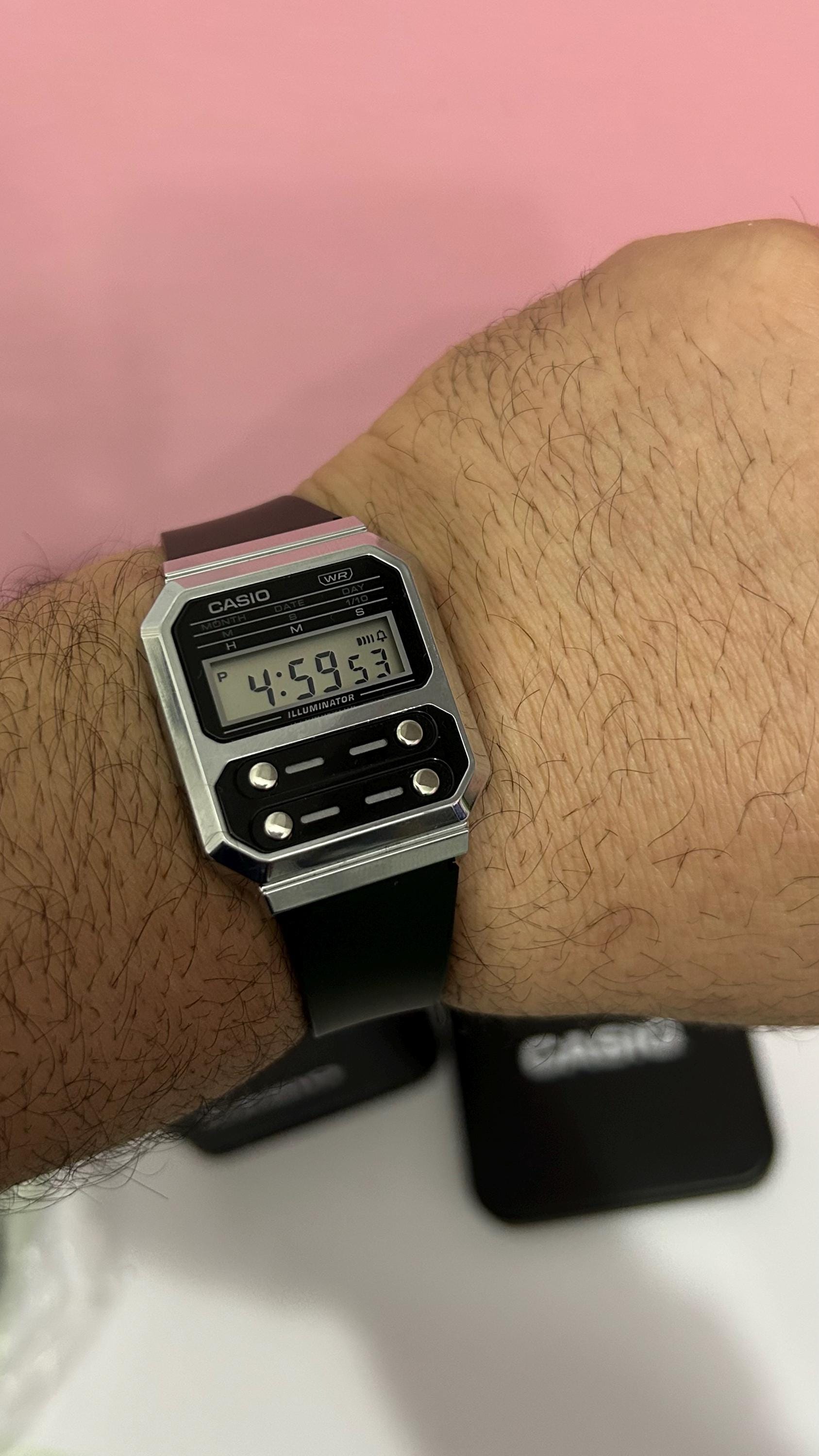 ブラックカラー CASIO A100WE ブラックカラー デジタル腕時計 カシオ