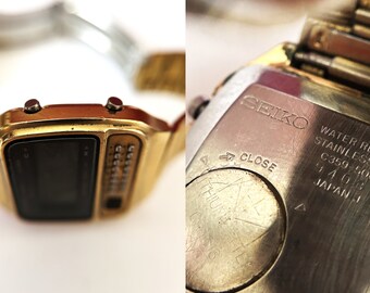 C439-5000 セイコー デジタル カリキュレータ　ゴールド Vintage Seiko C439-5000 Digital Alarm Chronograph Calculator
