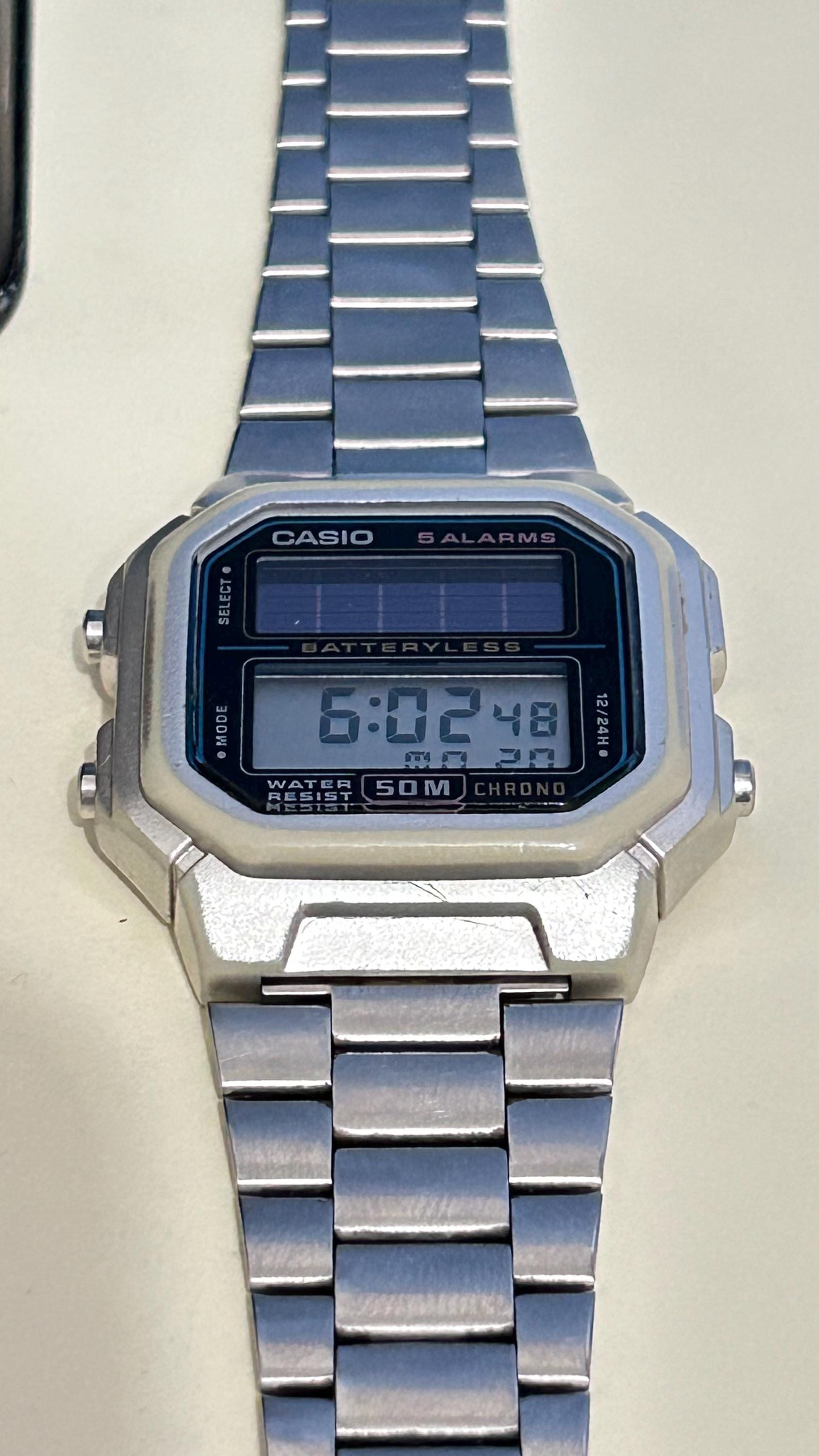 CASIOカシオ AL-190W Casio AL-190W-1A Rare Vintage Batteryless Solar Lcd Digital