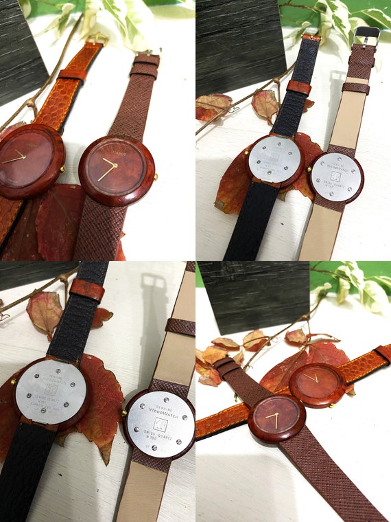2 delige set Tissot echt houten horloge RETRO W150 dames W151 herenhorloge vintage zeldzaam zeer goede staat Zwitserse makelij zeer speciale SET jaren 1990 Etsy Belgie
