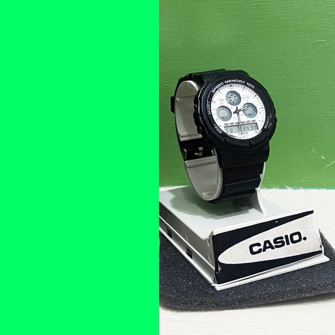 Vintage Casio Aw-20/ Module 384 Speed Memory 100 Mens Watch