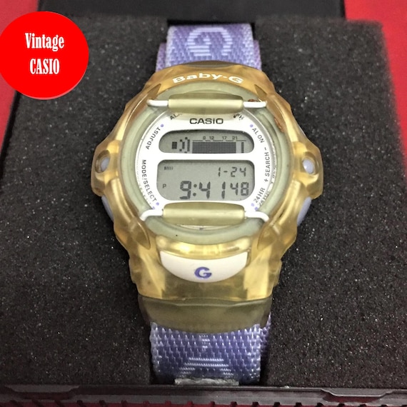 Vintage 1997 Casio Baby/  G Shock Watch BG 151 /2165 / İn very good condition/ Quality Original LilaczBelt/ Beautiful  Wristwatch