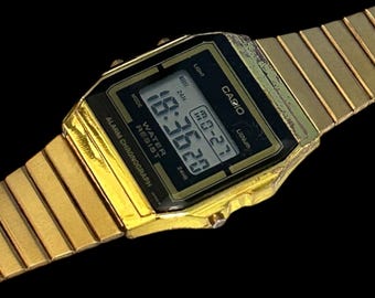 オリジナル日本製ヴィンテージCASIO A156Wデジタルクォーツ腕時計80