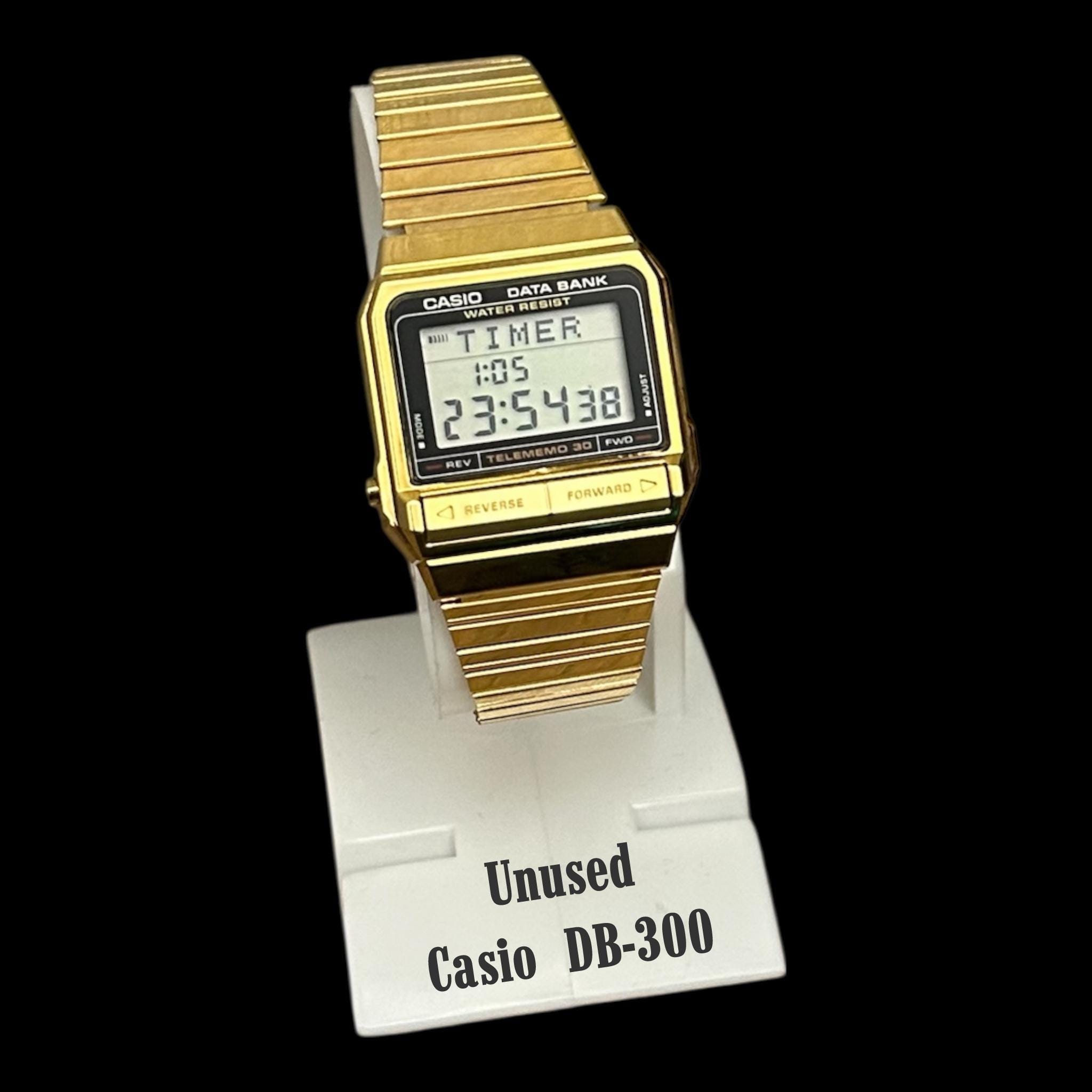 CASIO DATA BANK GOLD 腕時計 Unused RARE GOLD Tone Casio DB-300 Data Bank Watch Module 671/ - Etsy