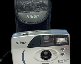 Vintage Nikon EF 500 SV Compact Camera Vintage/ Nikon Lens / Workin good. good condition/ Analog Camera/ Nostalgic pictures