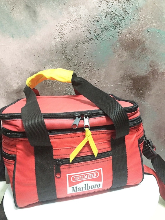 Vintage Marlboro Insulated Soft-sided Red Lunchbox 1990s/great