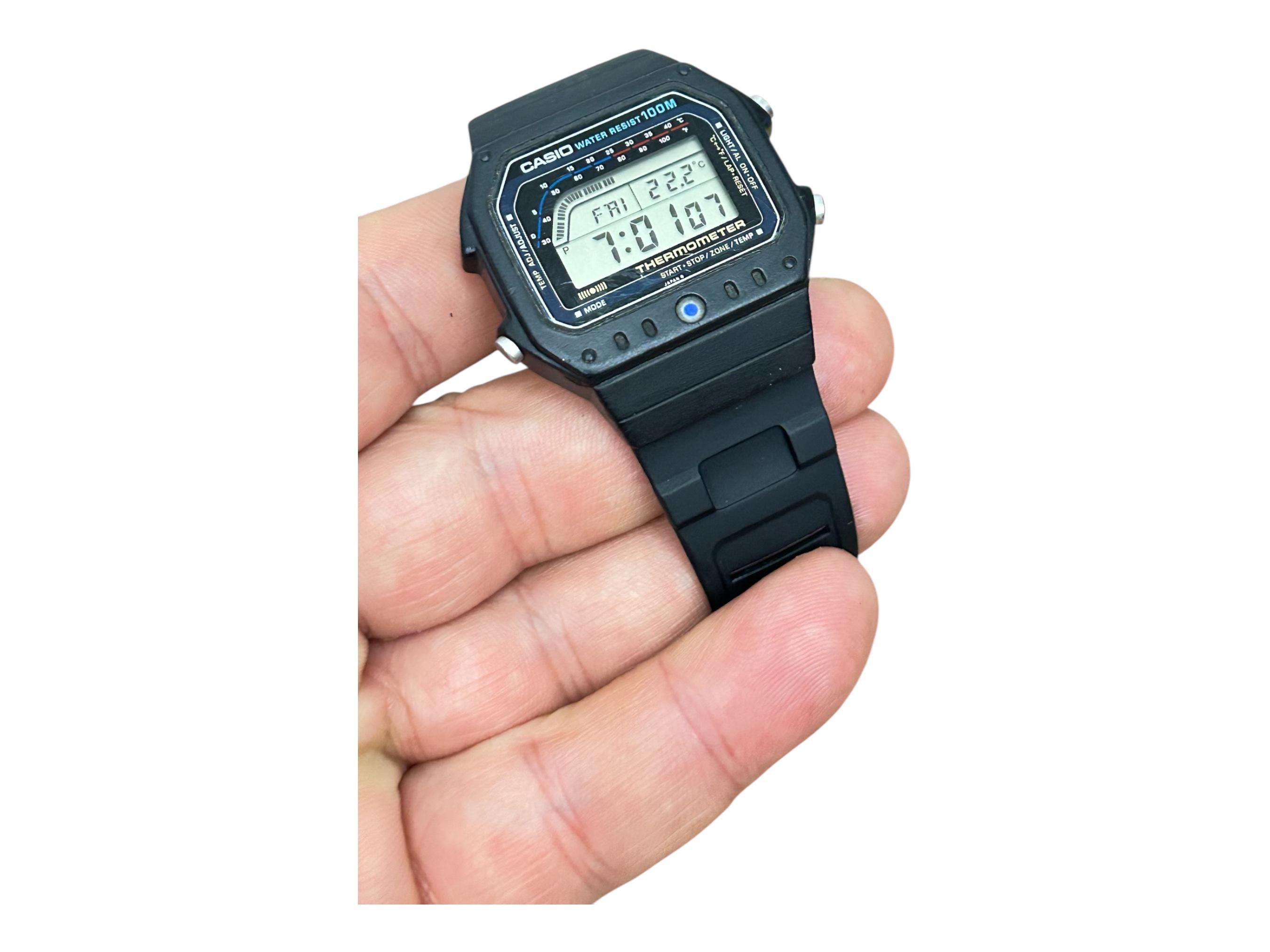 希少なヴィンテージ カシオ TS-1200 温度計付きデジタル腕時計