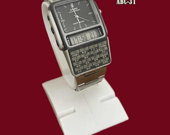 Ultra Rare Vintage Casio ABC-31 Data Bank Digital & Analog Black