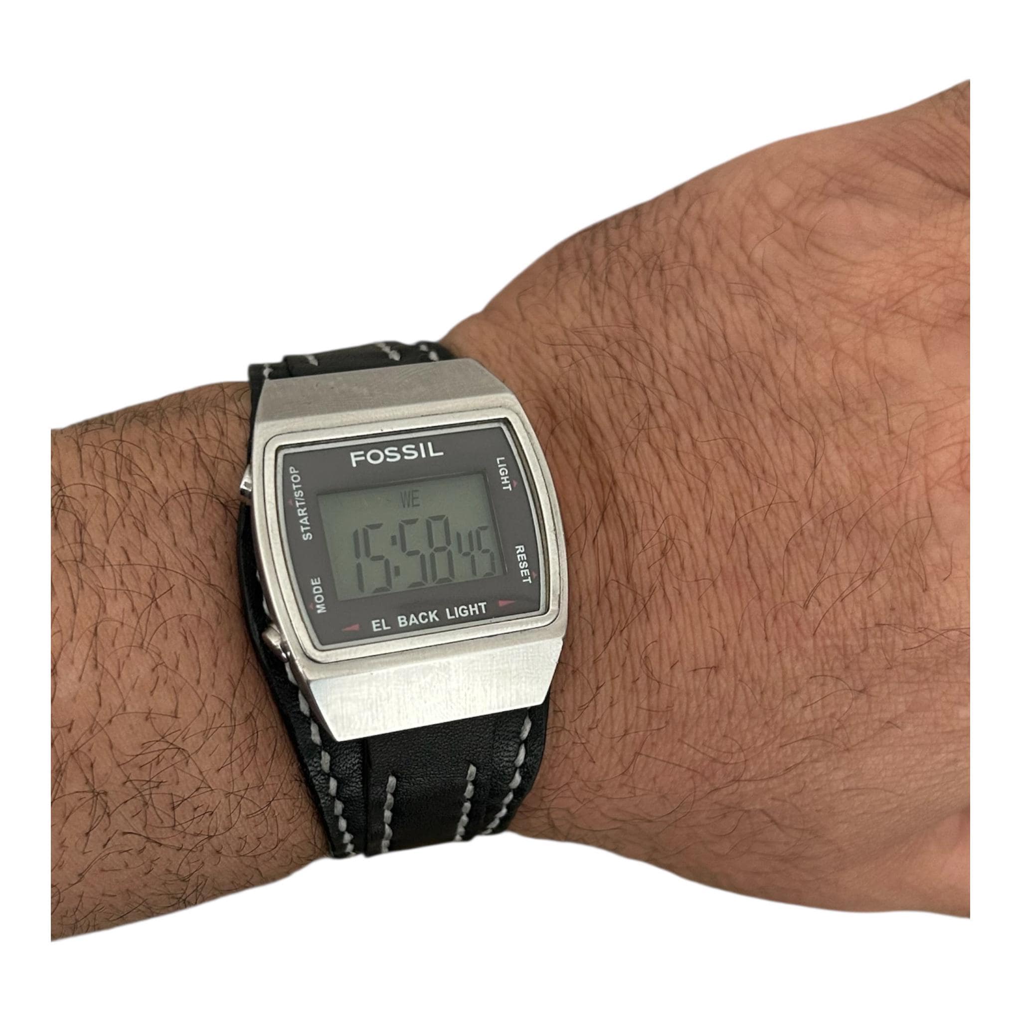 RARE Fossil Digital Watch Jr-8859 Retro: Special Handmade 