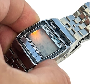 Stainless Steel Seiko A258 Seiko Silver Wave A258-5000 A2 Digi