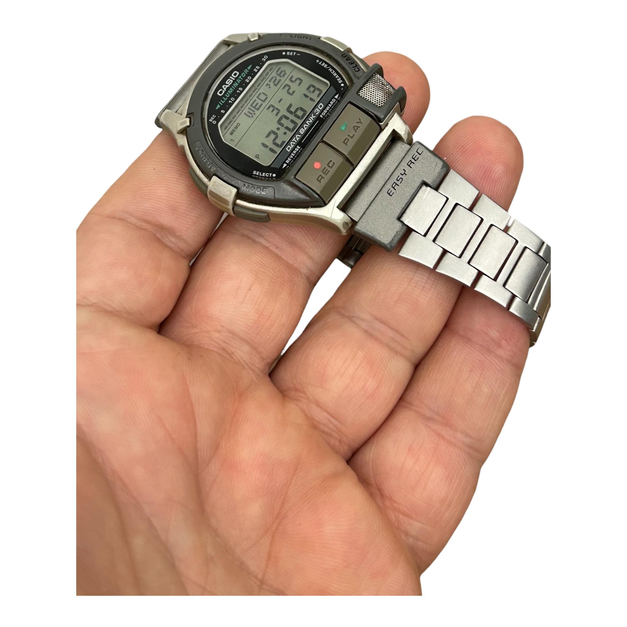 Vintage Casio DB-V300 Databank Voice Recorder Watch, Stainless