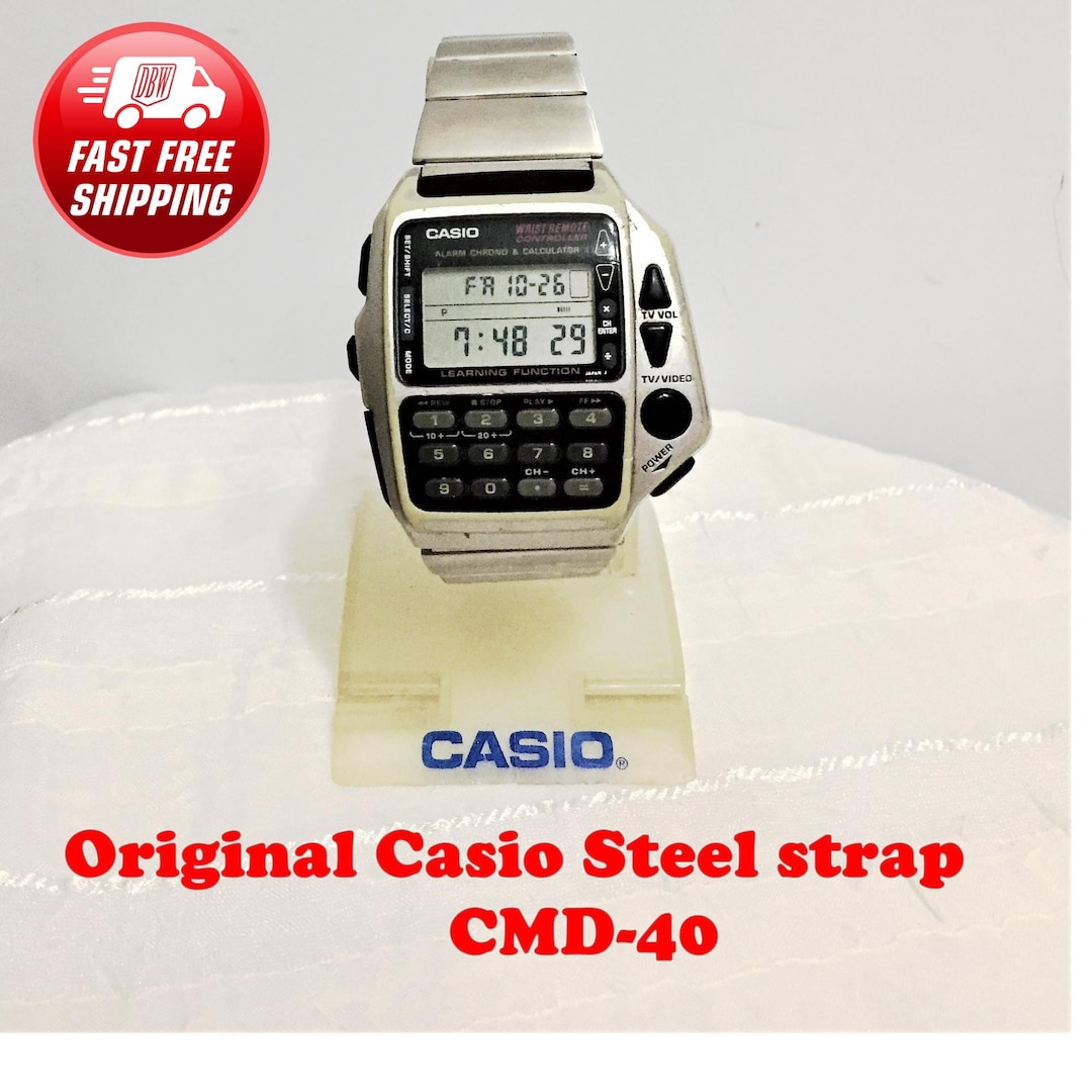 Casio CMD 40 vintage telecomando TV didattico modulo 1174 cavo in acciaio orologio da polso digitale scatola per orologio Casio prodotto in Corea Etsy Italia