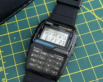 RARE Vintage Casio DBC-80 Databank World Time Calculator Watch