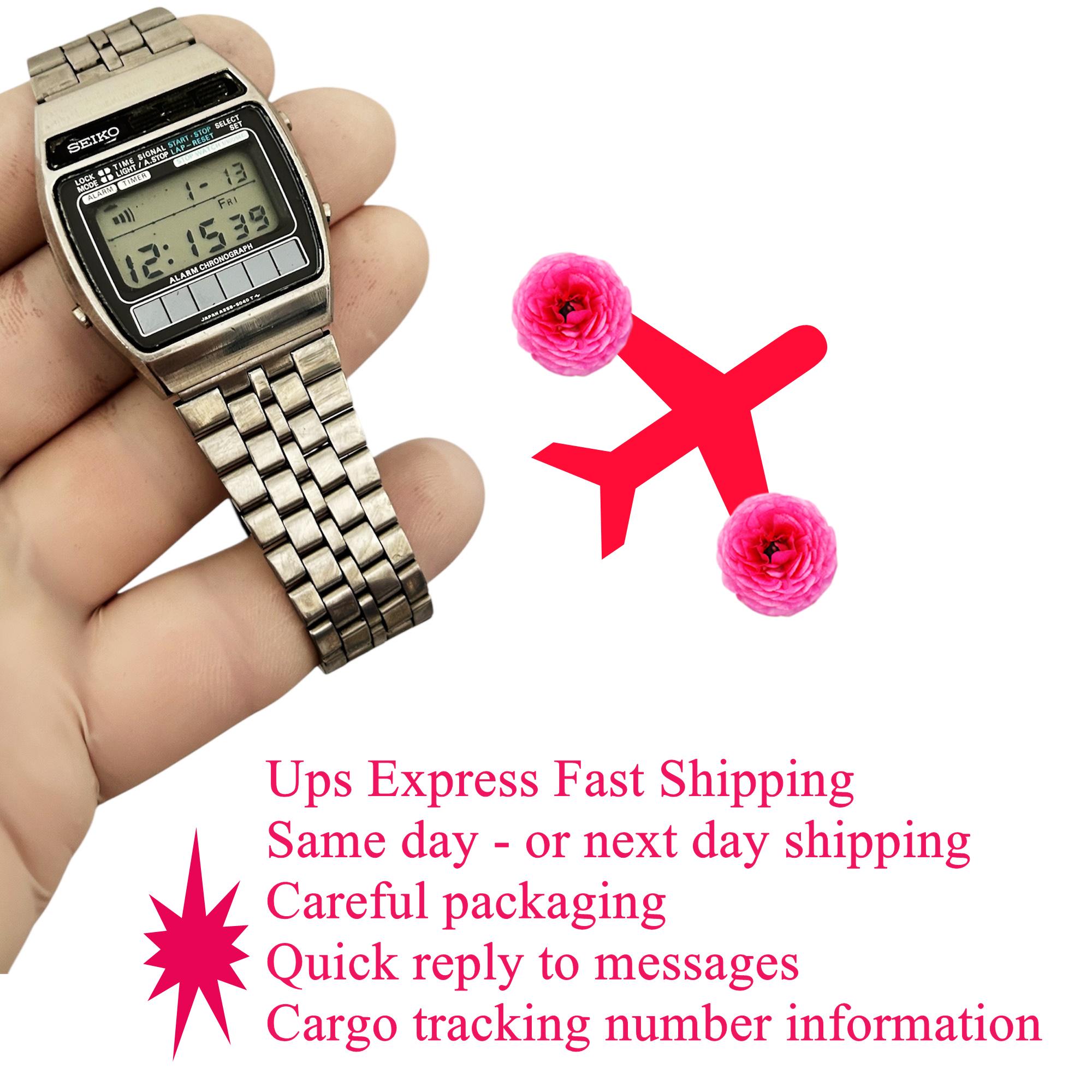 VERY RARE Vintage Seiko A258-5060 Solar Digital Watch, Chronograph