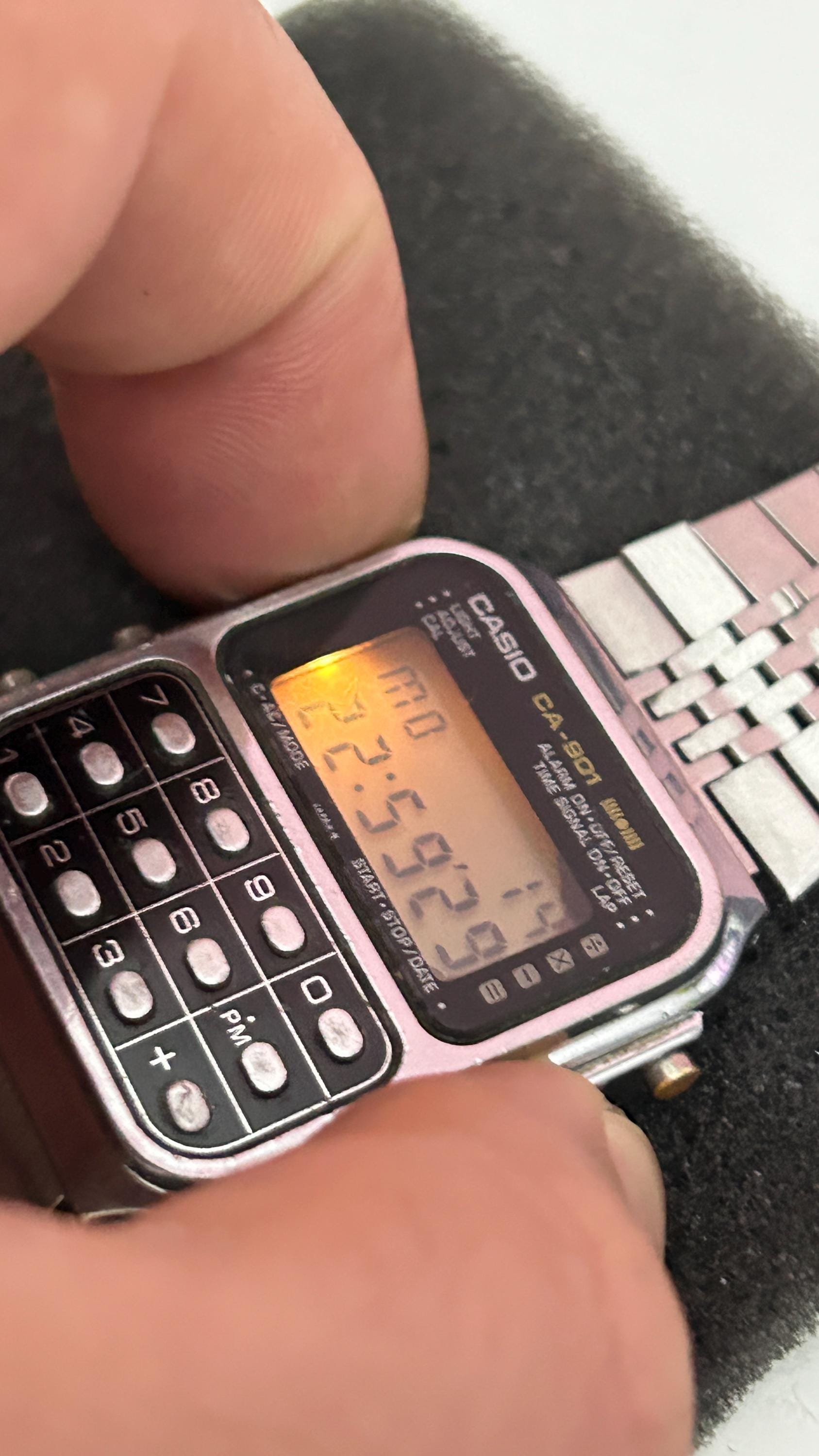 Casio CA-901 Black Model Game Calculator Watch Module 134 Very