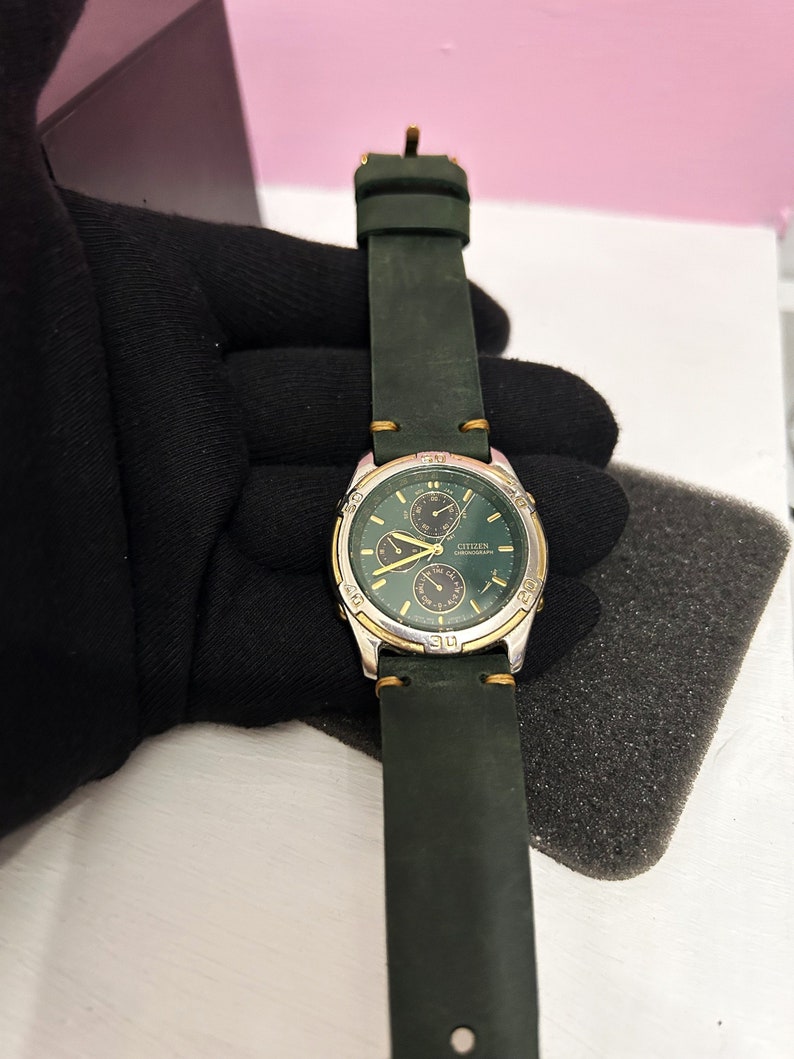 Montre Citizen Vintage 6850-G81902 K - Chronographe Alarme, Années 90, Japon, Neuf Avec étiquettes