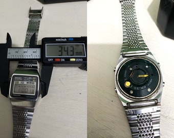 Seiko Lc Chronograph / A128-5000 / 1978 Seiko 12kt Silver Color A128  Series/ Vintage Silver Toner Watch/ The light is working/