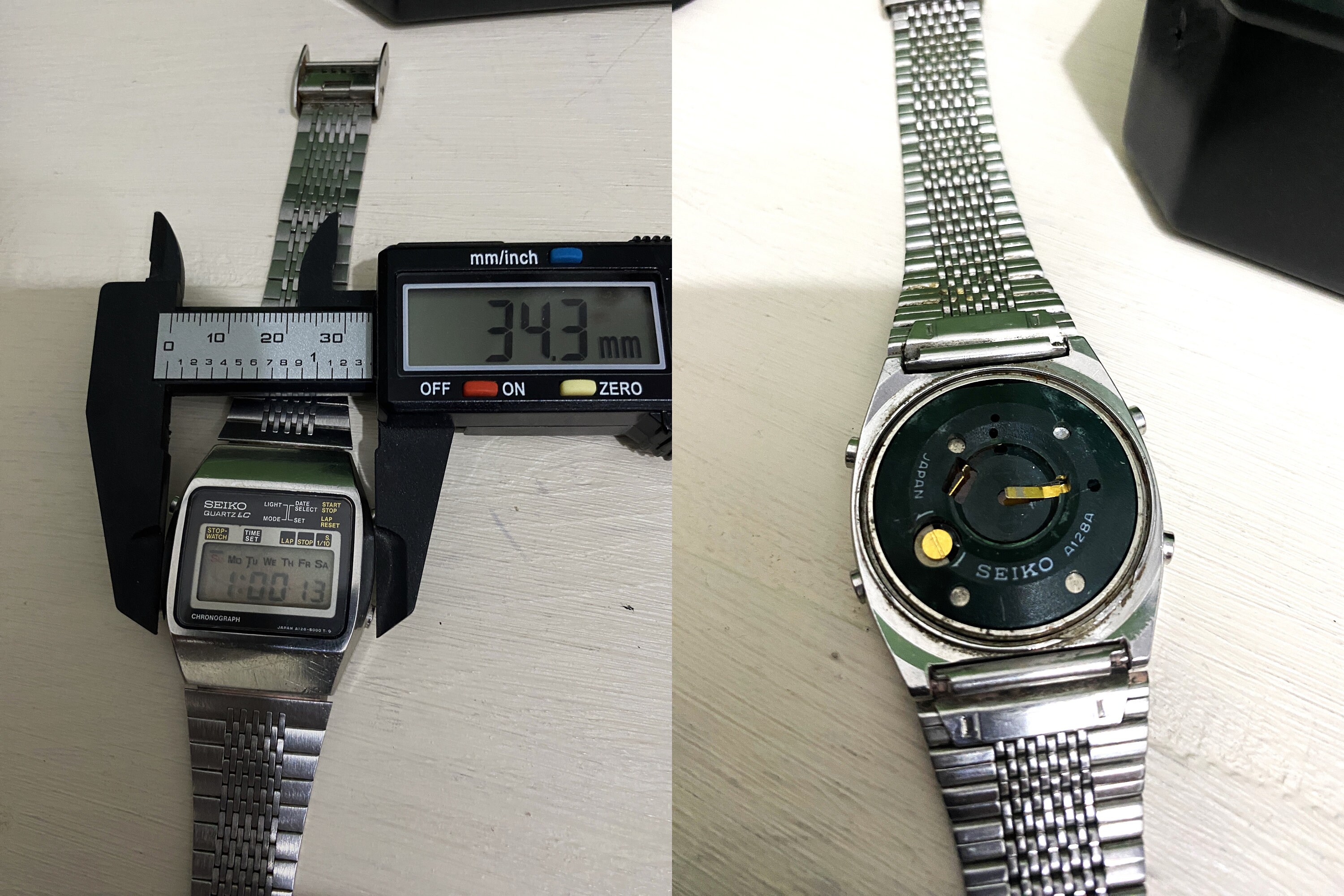 Seiko Lc Chronograph / A128-5000 / 1978 Seiko 12kt Silver