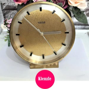 Kienzle  Brass Table Clock/1960s Vintage Table Clock/ German Clock/ Quartz Clock/ Homed Decor / Very good condition/ Brass fireplace clock