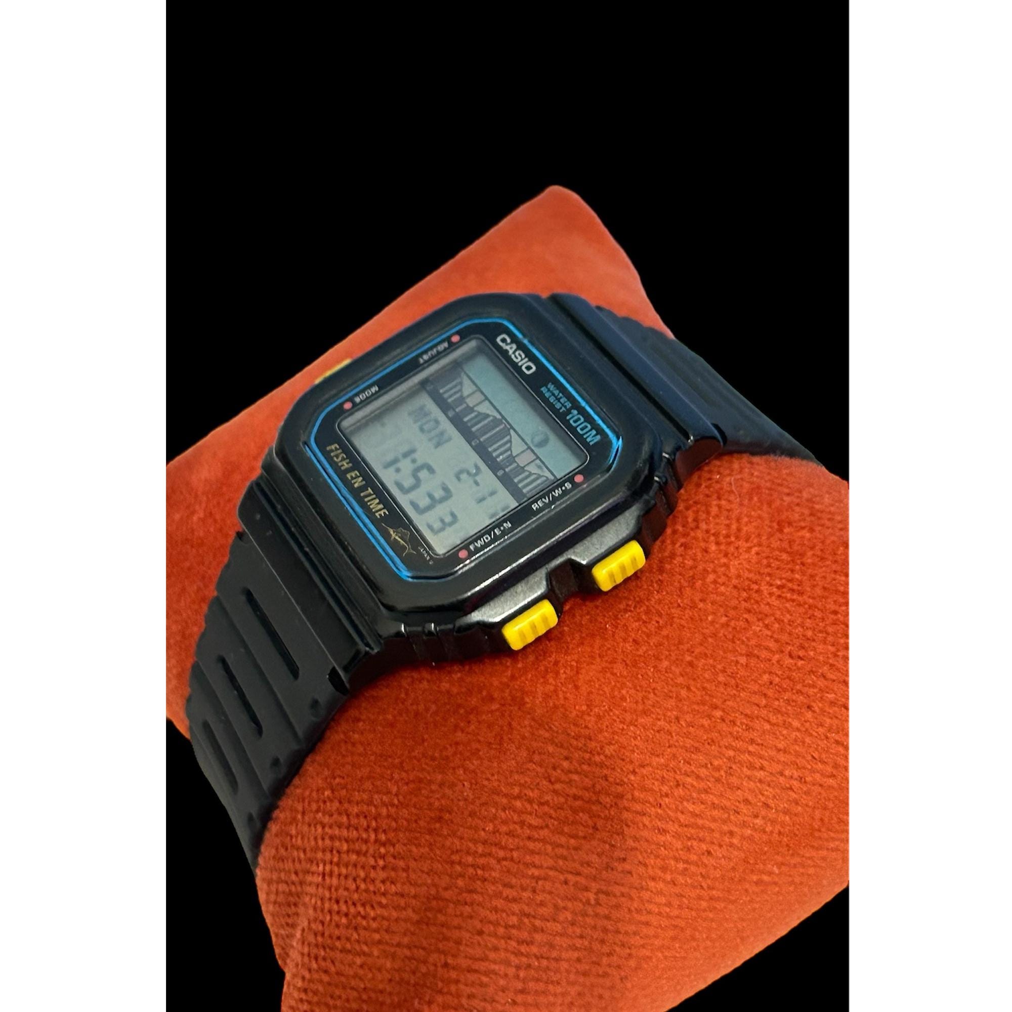 Very RARE Casio FT-100W Fish İn Time Digital Watch Marlin