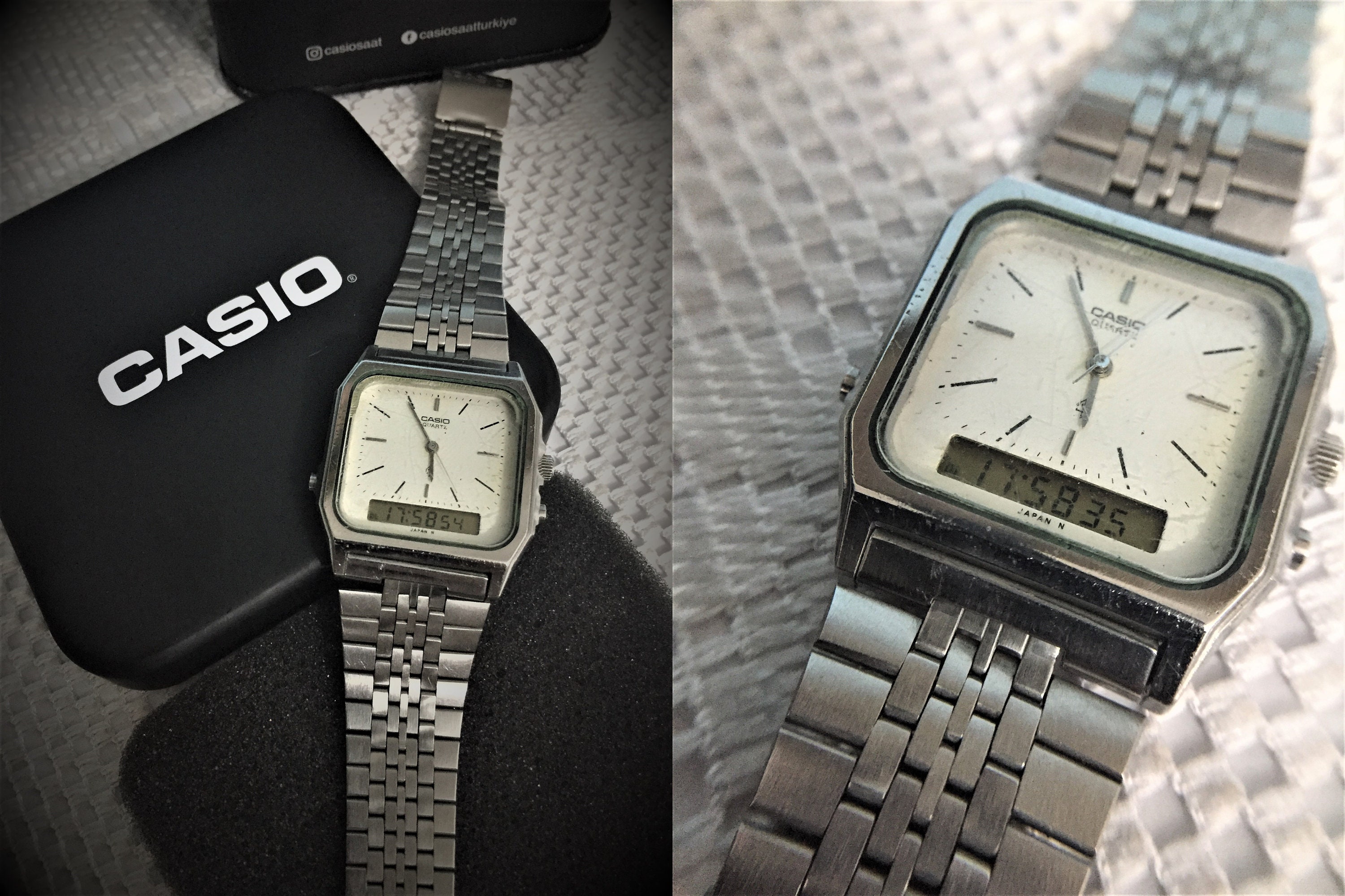 希少! CASIO AQ-351W made in JAPAN メンズ　腕時計 希少なヴィンテージ カシオ AQ-351W 腕時計 1980 年代 / 非常に