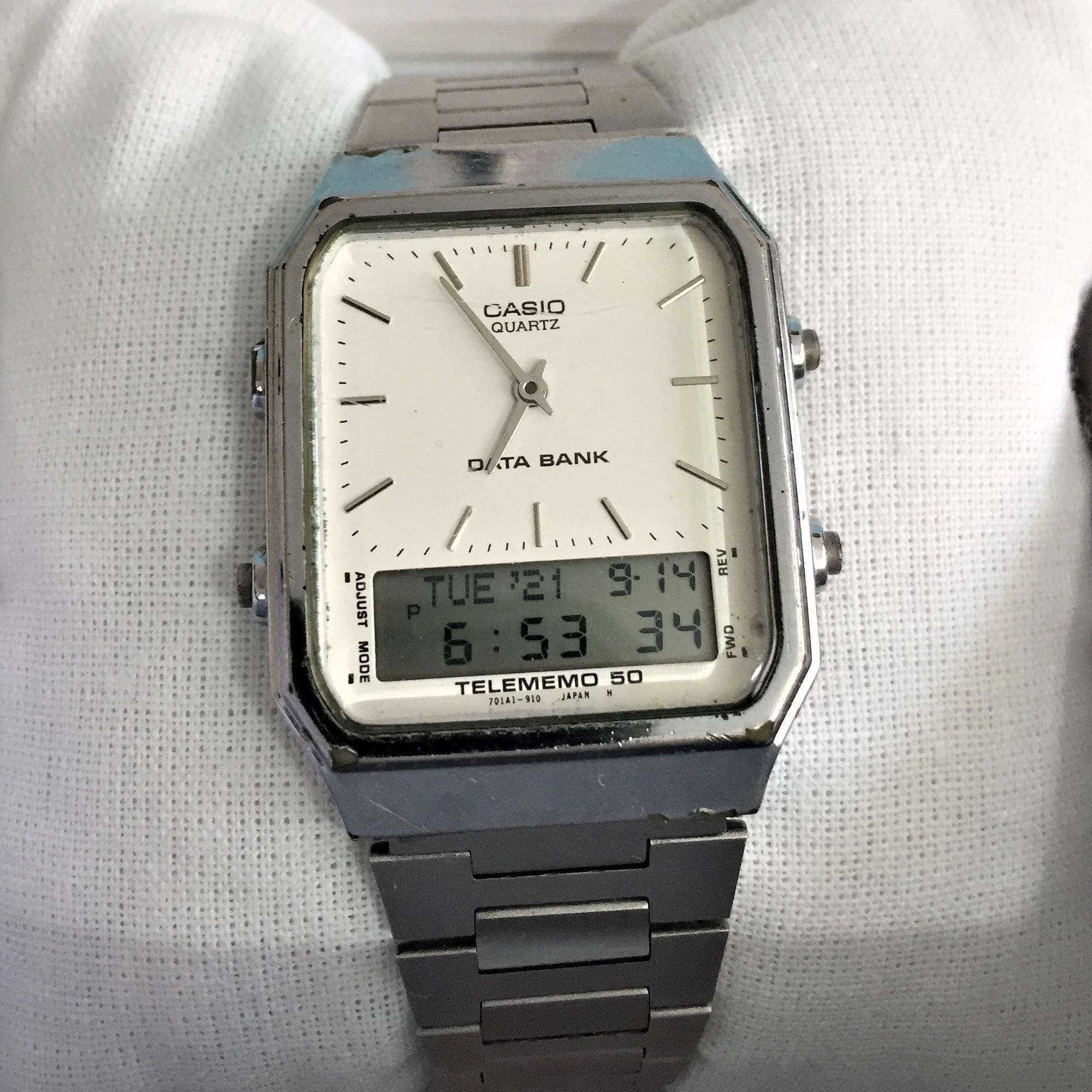 Rare Casio Ab-500 Databank / Analogue /digital Watch Mod 386/ Dual