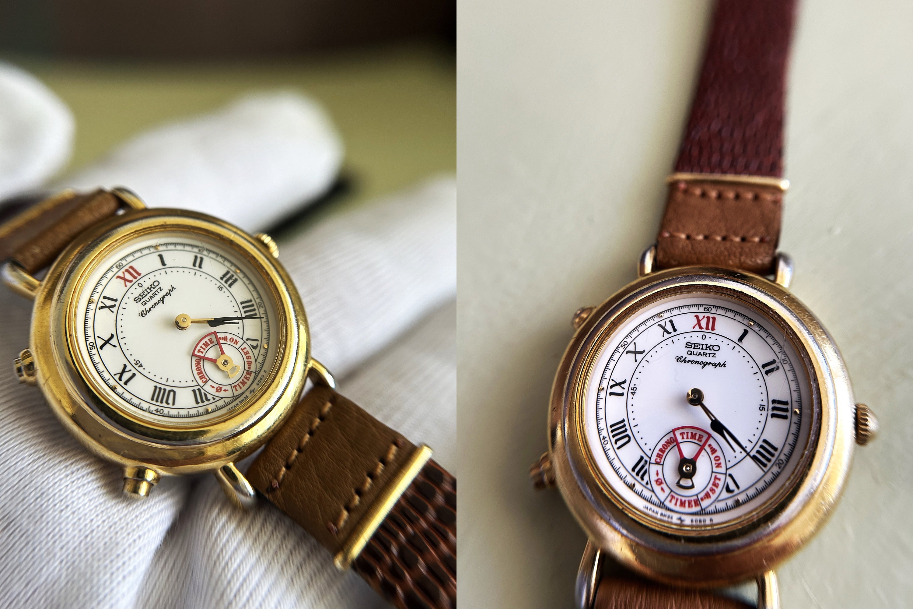 RARE Vintage Ladies Seiko Quartz Chronograph Model No. 8M25 RARE Vintage Ladies Seiko Quartz Chronograph Model No. 8M25
