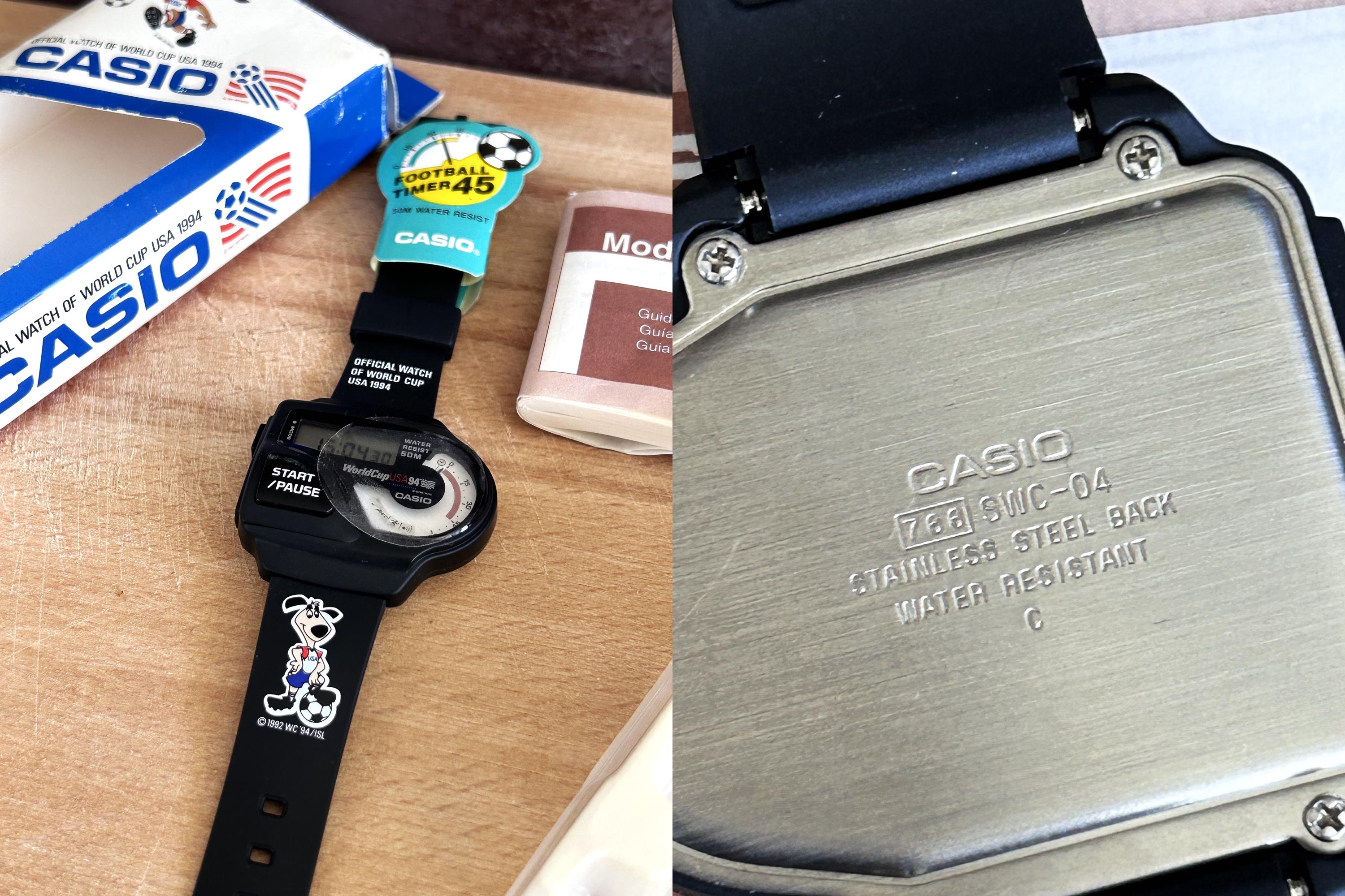 Unused Casio SWC-04 Watch Mod 766 / Football World Cup 1994 USA