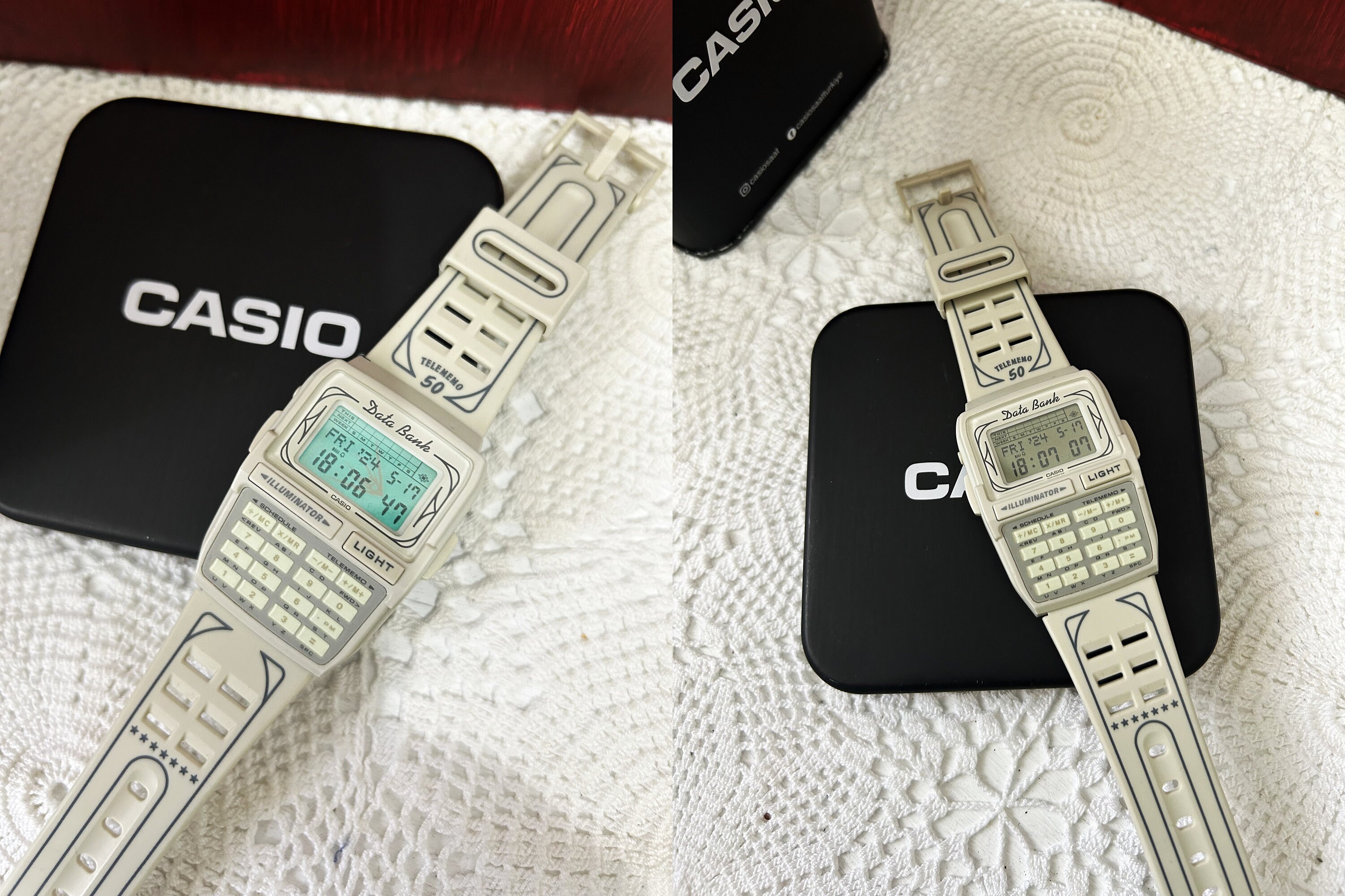 時計 CASIO DATA BANK DBC-63 TELEMEMO50 90's RARE Nos Casio Dbc-63 Databank Telememo 50 Memory Calculator Watch