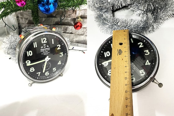 Big Vintage WEHRLE Three-in-one Clockalarm Clock/ Made in Germany
