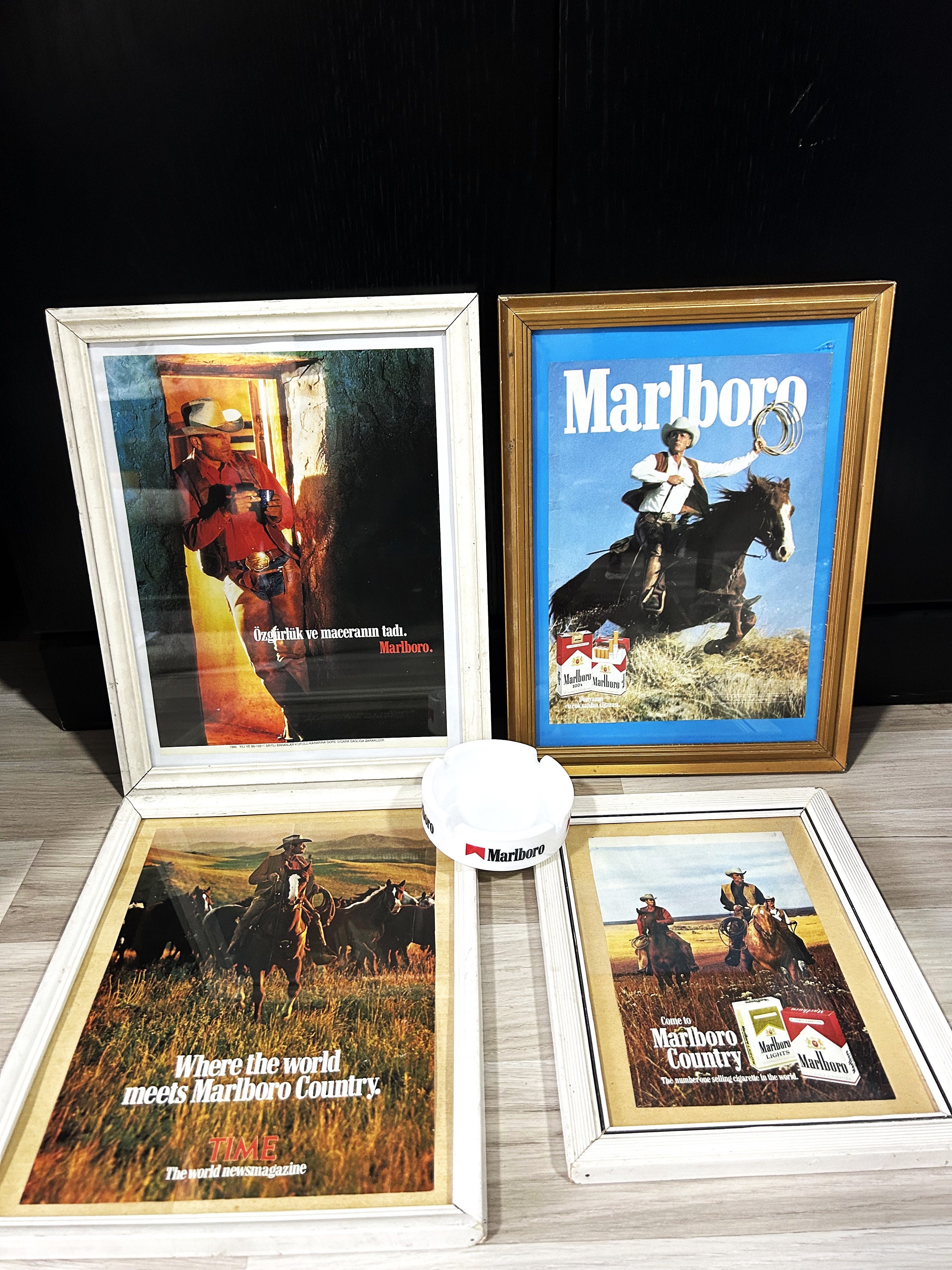 Set C Marlboro 1969s-1970s Original Vintage Framed Poster, Marlboro ...