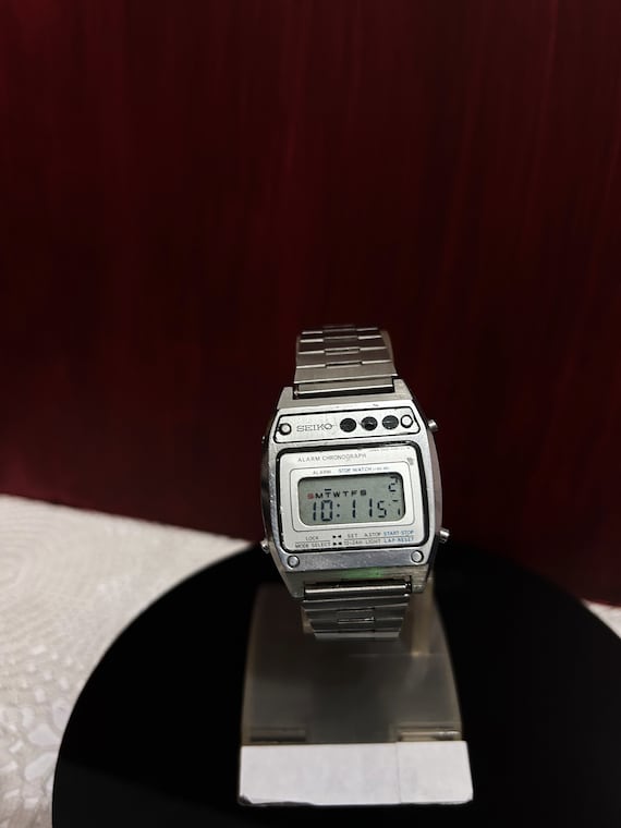 Vintage Seiko Quartz Battery Alarm Chronograph Digital Watch Work