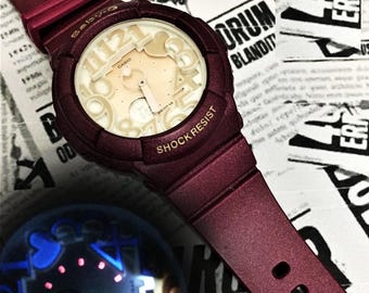 Purple Color Casio Baby-G watch BGA-131- White/ Adjust 5194/ Very good condition//Marine Series Ladies Watch/Neon Illuminator