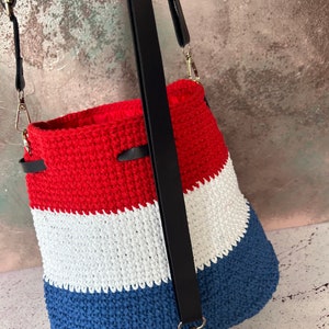 Knitted Bag Handmade Netherlands Flag  Transformer  Back, Shoulder, Cross use  Spring, Summer, Autumn, Winter Special bag
