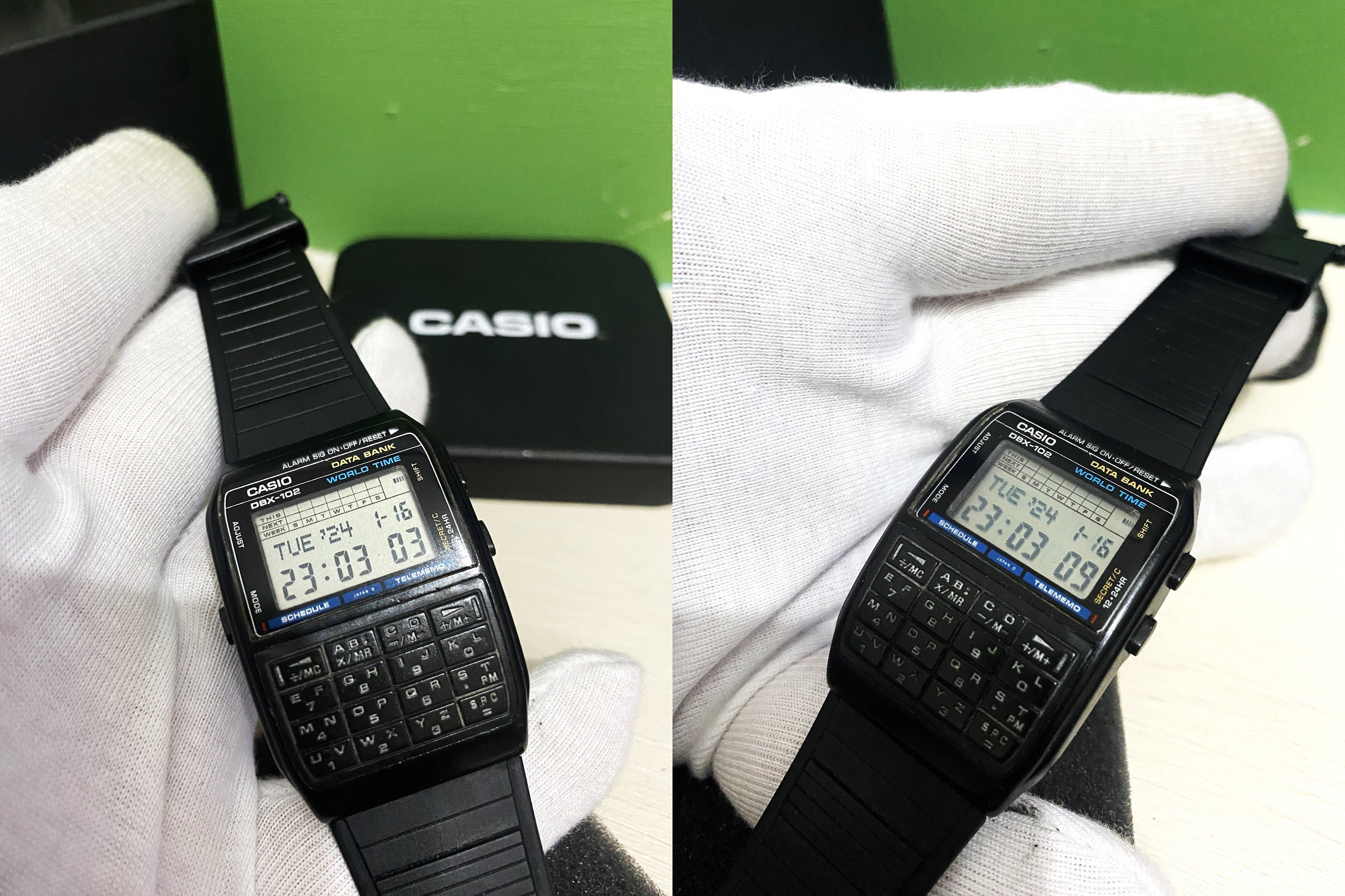 Vintage Casio DBX-102 Calculator Watch: Collectible 90s Databank