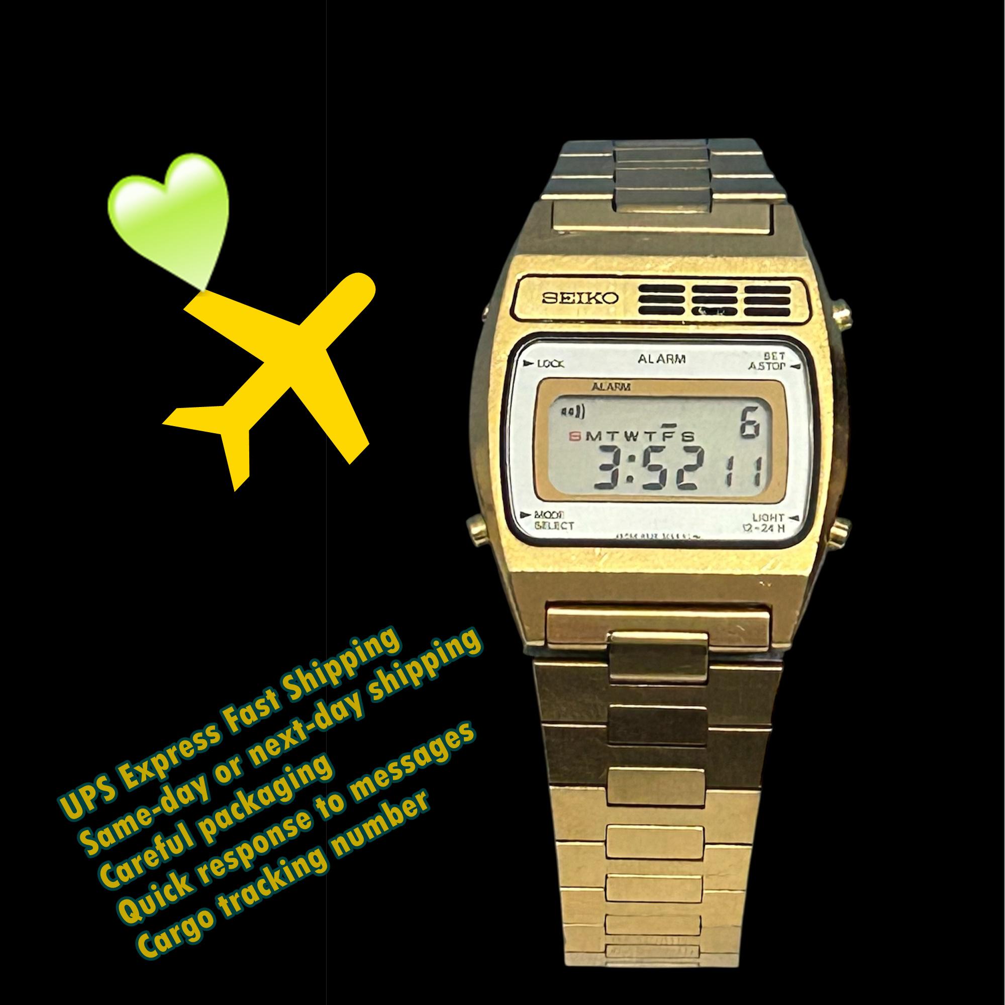 RARE Vintage 1980s Seiko Watch A639-5009 , Gold Tone, Collectible