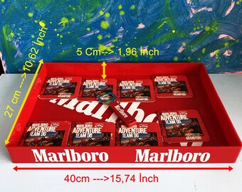 Vintage Tray, 8 Pcs. Coaster, Bottle Spout SET, 1980s