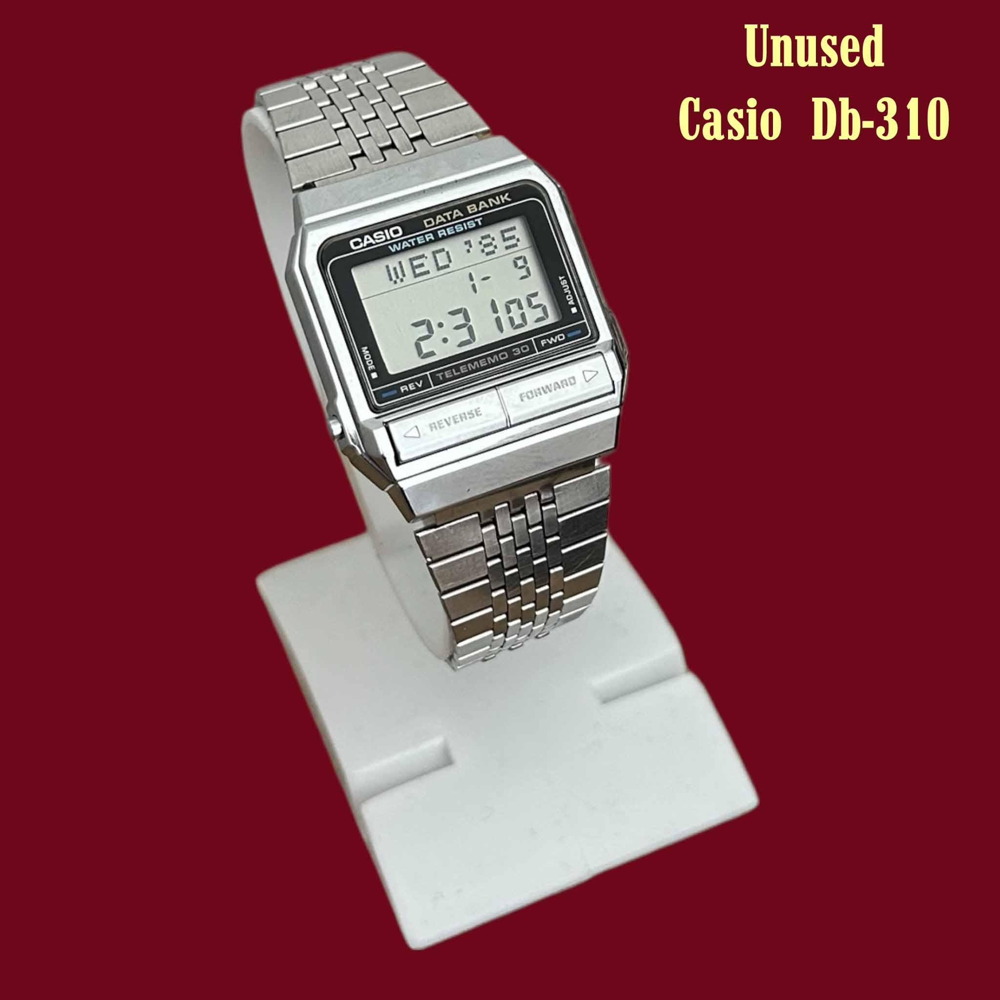 Unused Vintage Casio DB-310 Data Bank Watch 80s Digital Telememo