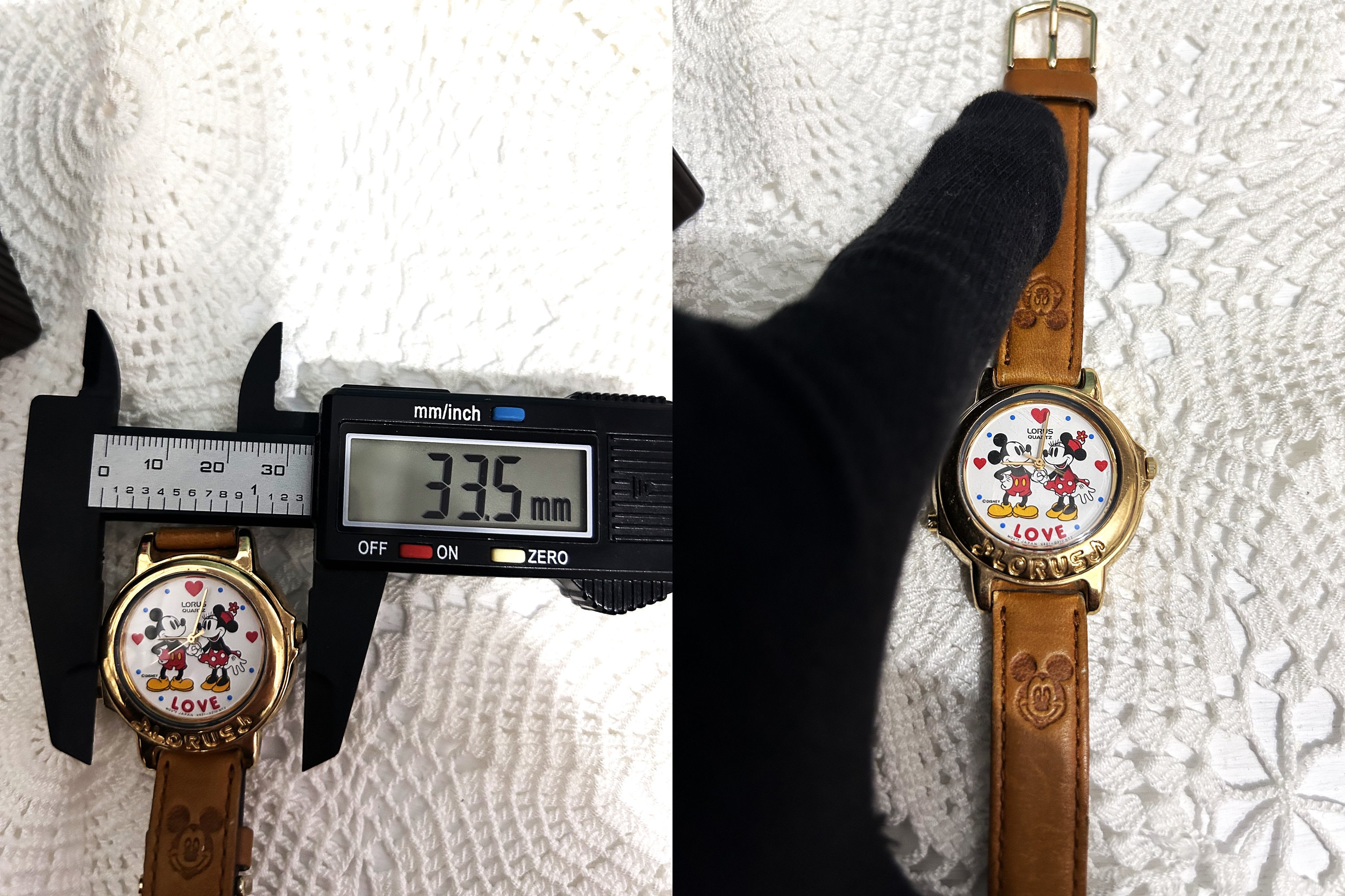Vintage Lorus‎ by Seiko Mickey Mouse Marching Musical Watch Women Gold Tone V421 forsale An unused ! 90s very collectible Mickey world flags  main image 3