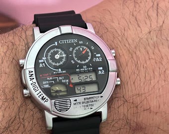 RARE Citizen Ana Digi Temp Quartz Digital Men's Watch Excellent
