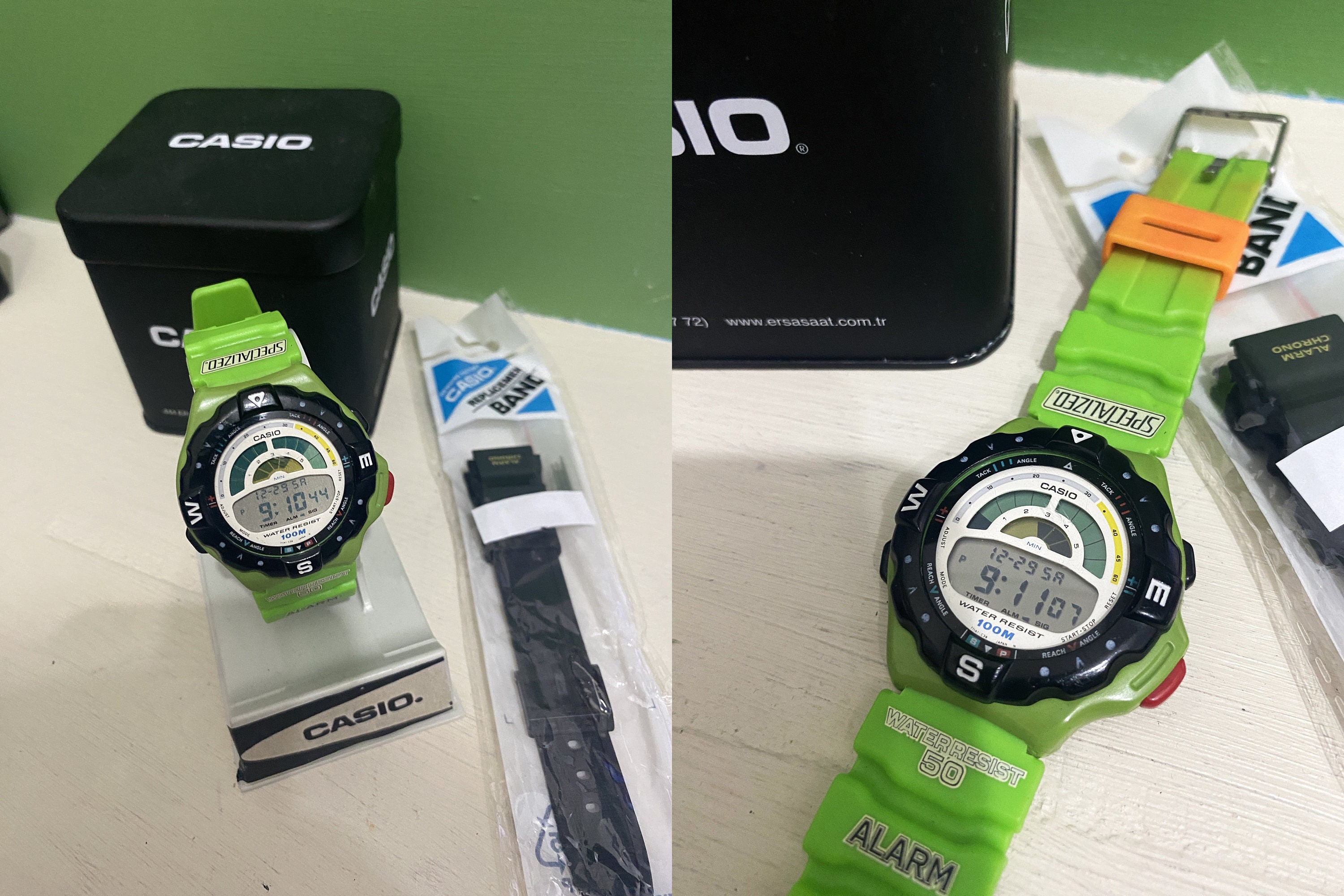 Very Rare CASIO TRW-100 1992s Green Case / (1004) Japan C Yacht