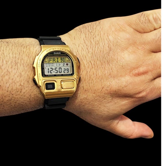 ULTRA Rare Gold Color Case Vintage Casio BP-100 Blood Pressure
