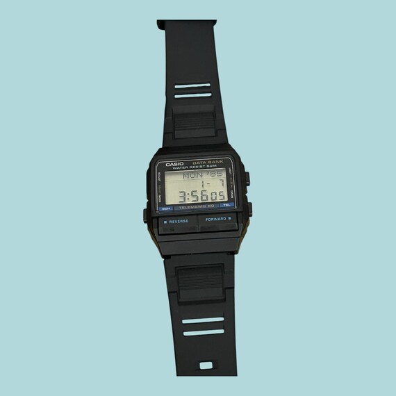 Relógio CASIO DataBank 50 DB-55W vintage raro, nunca usado. Em