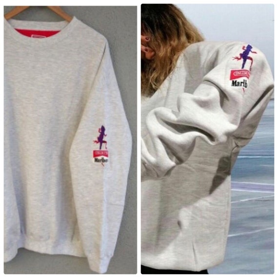 Vintage 90s Marlboro Unlimited Adventure Team Sweatshirt Gray/ - Etsy