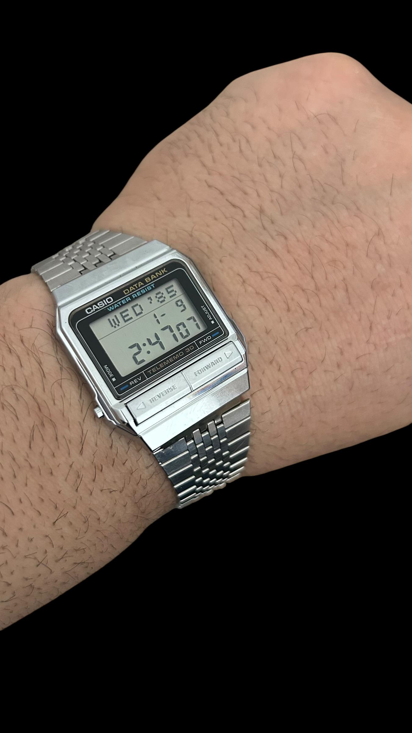 Unused Vintage Casio DB-310 Data Bank Watch 80s Digital Telememo