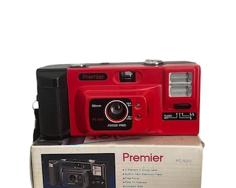 Unused Premier PC-520 Vintage 35mm Film Camera – Red, Unused